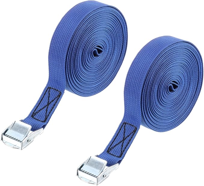 PATIKIL Lashing Straps 1" x 26 Ft, 2 Pcs Tie Down Strap Cam Buckle Adjustable Ratchet Straps 551 lbs for Cargo Trucks Motorcycle Luggage, Blue