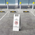 2-Pack No Parking Sign, stainless steel,24 Inch Height, Double Sided A-Shaped Frame No Parking Sign, Folding No Parking Signs for Outside, Lawn, Driveway, Garage, Yard, Fire Lane