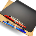 Officemate Plastic Clipboard, Letter Size, Low Profile Clip with Pen Holder, Black (83075)