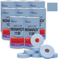 Perco Blue Pricing Labels for Monarch 1136 Price Gun - Case of 8 Sleeves, 64 Rolls Value Pack - 112,000 Price Marking Labels - with Ink Rolls Included