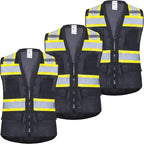 ProtectX 6 Pockets High Visibility Safety Vest for Men Women Class 2 Reflective Hi Vis Work Construction Vest