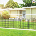 Metal Garden Fence with Gate 36in (H) x 23.3ft (L), 1 Gate+ 9 Panels Dog Fence Border Fence Animal Barrier, No Dig Garden Fencing for Yard Flower Bed Lawn Patio Outdoor, ECG3610, Black