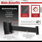 DuraSteel Wall Mount Retractable Belt Barrier - 6.5 Ft Black Safety Belt in Black Casing - Guardian 2.0 Indoor & Outdoor Do Not Cross Caution Tape for Crowd Control Queue Barrier, Line Divider, 10 Pcs