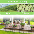 Decorative Garden Fence 24in (H) x10ft (L), 5 Pack No Dig Fence Animal Barrier for Dog with Lock, Arched Flower Bed Edging, Wire Border Panel Fencing for Yard Patio Outdoor Decor