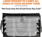 Herculean Premium Insulated Food Delivery Bag with YKK Zipper – Large Commercial Catering Bag for Food Transport – Hot and Cold Thermal Food Bag – Ultra Durable Hot Food Carriers for Takeaway Delivery
