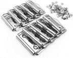 Shuokecrafts10 Pack 2.76 inch =7cm Mountable Clipboard Clips with Screws - Metal Clamp for Office, School, Classroom
