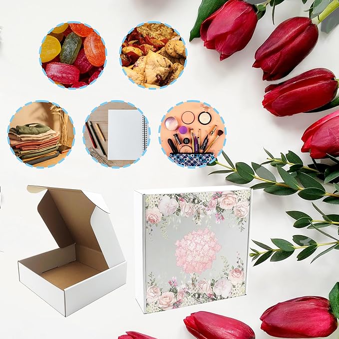 10x10x3 inch Shipping Boxes, White Corrugated Cardboard Box Literature Mailing Shipping Packaging Recyclable Storage Boxes and Craft Gifts Giving Products Business White Box Set of 25 (10''x10''x3'')