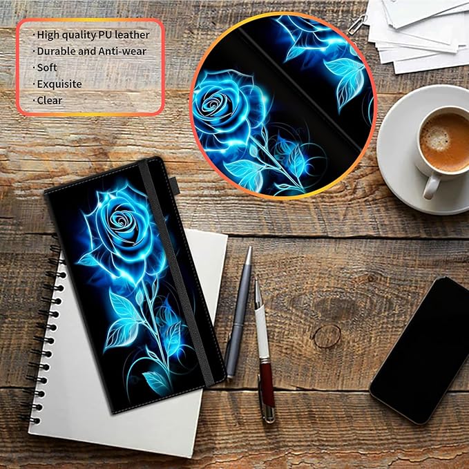 Car Registration and Insurance Holder,Leather Vehicle Glove Box Organizer Wallet for Document,Perfect for any Car,Truck,Motorcycle,Driver License,Trailer or Boat,Men & Women,Glitter Roses Flower