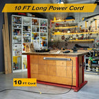 Long Surge Protector Power Strip,16 Outlet Heavy Duty Power Strip Metal Power Bar,10 FT Long Extension Cord with Circuit Breaker for Garage,Workshop,Industrial(125V/1875W, ETL Listed)