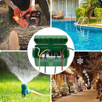 RESTMO 5-Piece Outdoor Waterproof Electrical Box Set – 12.5" x 8.5" x 5" Large & 7.1" x 2.3" x 2.3" Small, Weatherproof Boxes for Power Strip, Outlet, Plug, Socket, Timer, Holiday Light, Green