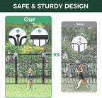 FXW Garden Fence Outdoor for The Yard – 50in(H) x 10.4ft(L) Heavy Duty Metal Animal Barrier for Dog and Rabbit, Decorative Dog Fence, 4 Panels, Black