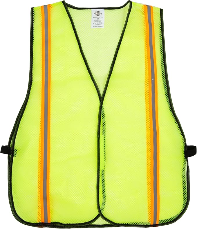 Dazonity High Visibility Reflective Safety Vest, 1pc,Durable Mesh,High Visibility Reflective Strips, Fit for Men & Women, Work, Construction,Cycling, Surveyor,