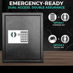 Flexzion Key Box Wall Mount With Code, Key Cabinet, Key Deposit Slot, 40 Key Holder Organizer Locker Case, Colored Key Tags Wall Mounted Lock Box For Keys Storage (Black)