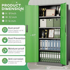 INTERGREAT Metal Storage Cabinet with Lock, 61" H Metal Cabinets Storage with 2 Doors and 4 Adjustable Shelves, Locking Garage Cabinet for Home Office, Kitchen, Bathroom (Black Green)
