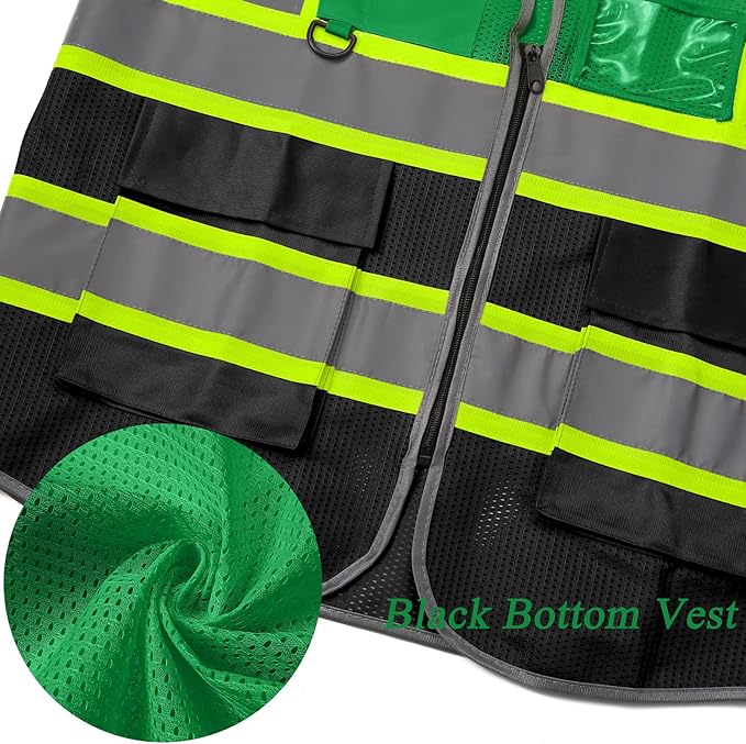 BeautyWill Custom Logo Safety Vest Class 2 High Visibility Reflective Vest for Men - Personalized Logo Team Vest