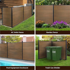 6'' x 6'' Outdoor Privacy Fence, Wind Resistant, Wood Plastic Composite Fence Panel with 1 Post, Fencing for Yard, Backyard, Garden and Pool