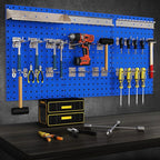 Goplus Garage Pegboard, Metal Pegboard Tool Organizer Kit with 3 Pegboards & 28 PCs Hanging Accessories, Heavy Duty Pegboard Wall Organizer, Peg Board for Workshop, Tool Storage