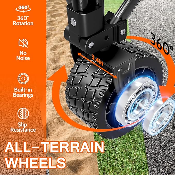 Wagon Carts Foldable 420LBS Weight Capacity Collapsible Wagon with Big All-Terrain Wheels, Heavy Duty Beach Wagons Cart with Cup Holders for Camping, Garden, Sports, Grocery pcs