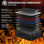 Noiposi Document Organizer with 5200℉ Heat Insulated, 16.1"x11.4"x4.3" Waterproof and Fireproof Document Box with Lock, Home Strong Fireproof Safe Storage Box for Legal Size Documents and File