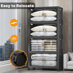 Extra Large Stackable Storage Bins with Lids & Wheels & Door, 640QT-160QT/40GAL*4Pack Foldable Collapsible Closet Organizers, Plastic containers drawers for bedroom Dorm