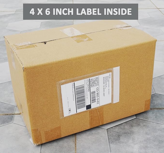 Premium 4.7''x7.5'' Packing List Envelope, Tailored Size for 4x6'' Shipping Labels,Self Adhesive Shipping Label Pouch/Sleeve (300 pack)