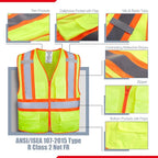 KAYGO Safety Vest with Pockets - High Visibility Reflective Vest ANSI Class 2 Construction Vest