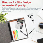 Dexas Slimcase 2 Plastic Clipboard with Storage and Side Opening, Heavy Granite, Office Supplies Clipboards to Organize, Carry and Store, A4 Holder, Nursing Clipboards