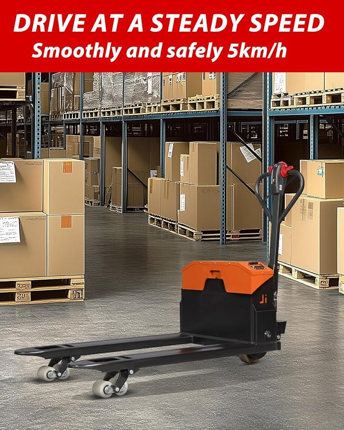 Electric Pallet Jack Truck 4400lbs Capacity - 48V 1000W 20Ah Powered Pallet Jack Truck Lithium Battery (Orange)