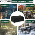 Heavy Duty Patio Furniture Covers Waterproof, 600D Outdoor Furniture Cover Waterproof for Sectional Sofa Couch, Outdoor Dining Table and Chair Set Covers 42''L x 24''W x 18''H, Black