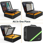 Noiposi Document Organizer with 5200℉ Heat Insulated,Waterproof and Fireproof Document Box with Lock, Home Travel Strong Fireproof Safe Storage Box for Letter Size Important Documents and File