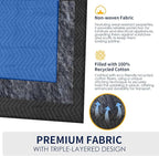 Moving Blankets 12 Packs, Extra Large 80"x72" Furniture Moving Pads, Reusable Packing Blankets, Professional Quilted Furniture Shipping & Storage Pads for Couch Desk Cabinet Appliances, Blue and Black