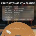 Polymaker Matte PLA Filament Matte Cotton White 1.75mm 3kg 3D Printing Filament, PolyTerra 3D Printer PLA Filament
