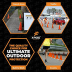 Xpose Safety 12 Inch Orange Traffic Cones, 24-Pack - Multipurpose PVC Plastic Safety Cone for Parking, Soccer, Caution, Kids and Construction - DOT Approved
