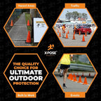 Xpose Safety 12 Inch Orange Traffic Cones, 48-Pack - Multipurpose PVC Plastic Safety Cone for Parking, Soccer, Caution, Kids and Construction - DOT Approved