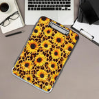 Clipboard with Storage,Office Supplies Nursing Clipboards Folder with Pen Holder Plastic Storage ClipBoard Foldable for Teacher Nurse,Sunflower Leopard Print