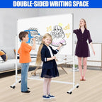 Double-Sided Rolling Whiteboards on Wheels 72 X 48, Large Dry Erase Board with Stands, Magnetic Mobile White Board Standing White Boards with Eraser & Marker & Magnet & Magnetic Calendar