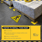Mighty Line Pedestrian Traffic Crossing Walkway Floor Sign for Safety, Caution, Warning, Heavy-Duty, Peel and Stick, Adhesive, Industrial Quality, 24"