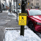 SmartSign-K-2855-EG "Caution - Parking Lot Slippery When Icy Or Wet" Sign | 12" x 18" 3M Engineer Grade Reflective Aluminum