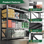 Letaya 6000LBS Storage Shelves Heavy Duty,79" W Garage Shelving Units, 4 Tier Adjustable Utility Rack Shelf,Large Metal Industrial Shelves,for Shop,Warehouse,Basement (79" W x 24" D x 79" H)