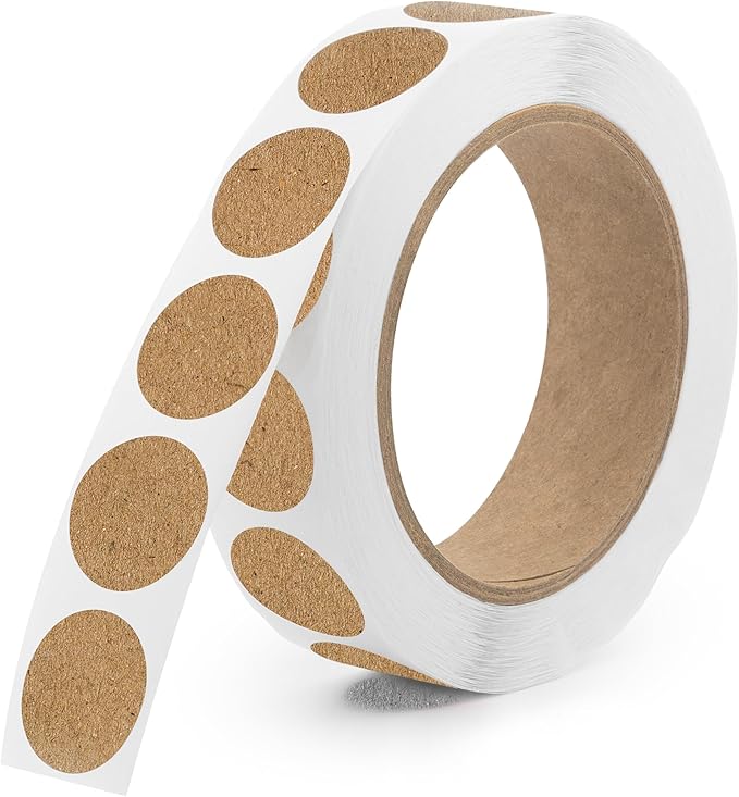 Kraft 1-Inch Circle Dot Stickers – 1,000 Round Strong Adhesive Labels per Roll, Colored Stickers for Garage Sale Price Tags, Classroom, Inventory, Office & Yard Sale Supplies, Made in USA
