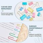NEEWAY 300pcs Paper Clips and Binder Clips Assorted Sizes with 100 Sheets Sticky Notes, Colored Paper Clips Set for Home, Office Supplies