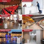 Kigley 2 Pcs Wet Floor Sign, 17 Inch Stainless Steel Caution Wet Floor Sign Double Sided Portable Foldable Bilingual Safety Warning for Hotel Market Restroom Restaurant Office (Silver)