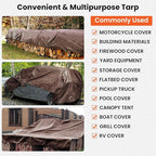 Tarp 16x20FT, 16 Mil Heavy Duty Large Tarps, Waterproof Tarp with Brass Grommets and Reinforced Edges, UV Resistant, Tear&Fade Resistant Poly Tarp for Outdoor Camping Pool Car Tent