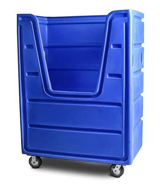 Meese 72P Bulk-Trux Commercial Laundry Linen Truck Cart | Polyethylene (HDPE) | 38 Bushels / 48 Cu. Ft. | Royal Blue