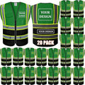 BeautyWill Custom Logo 10/20 Pack Safety Vest Class2 High Visibility Vest with Pockets Breathable Construction Vest Bulk