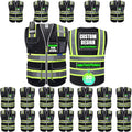 BeautyWill Custom Logo 10 Pockets Safety Vest Class2 ANSI Certified High Visibility Reflective Vest