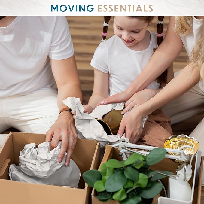 Packing Paper Sheets for Moving - 320 Sheets, Blank Newsprint Paper Sheets for Wrapping, Shipping, Arts & Crafts - Bulk Protective Paper for Box Filler, Cushioning & Protecting Fragile Items - 12x17