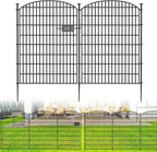 10 Panels No Dig Decorative Garden Fence with Gate - 40 in (H) x 23.6 ft (L), Dog Fence Outdoor for Yard, Rustproof Metal Animal Barrier Ground Stakes Fencing for Garden, Patio, Flower Bed