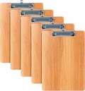 Wood-Grain Lap Board Clipboard, for Letter & A4 Size Solid Wood Texture Writing & Sketching Board with Heavy-Duty Clip (Cherry, 5)