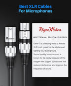GEARit XLR Male to Female Microphone Cable (3 Feet, 10-Pack) 3-Pin Balanced Shielded Mixer, Recording Studio, Podcast - Black